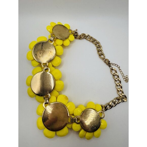 Unbranded Yellow Flower Bib Necklace 16” Statement - Picture 5 of 5